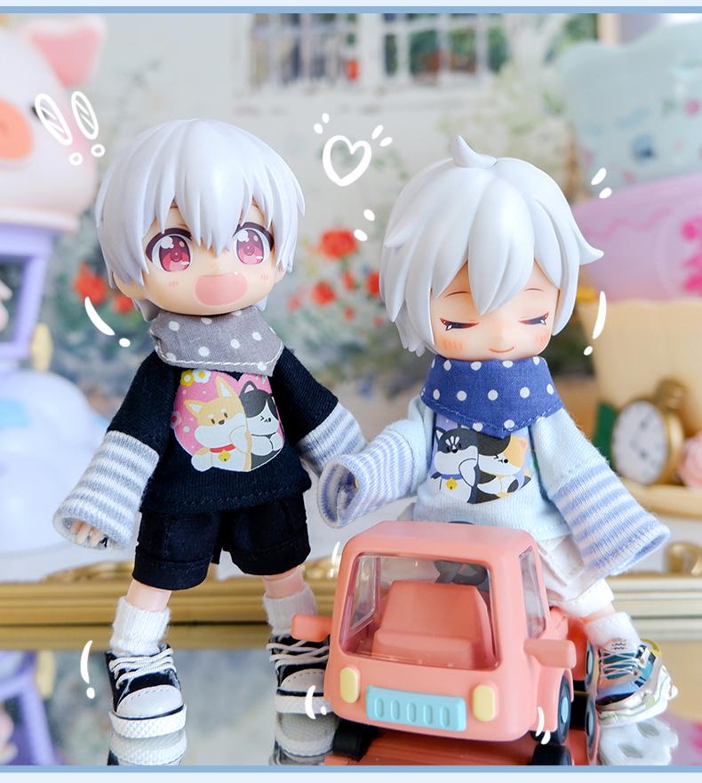 OB11 Clothes Cute Cartoon T-shirt Sweater Shorts Pants Shoes for Molly, GSC Body, Obitsu11, YMY, DDF, 1/12bjd Doll Accessories