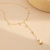 Simple Style Imitation Pearl Collarbone Necklace Female, Design Sense Y Word Metal Bone Chain Necklace