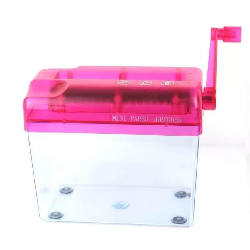 Déchiqueteuse de bureau compacte à coupe droite, manuelle, petite, pour format A4, à manivelle