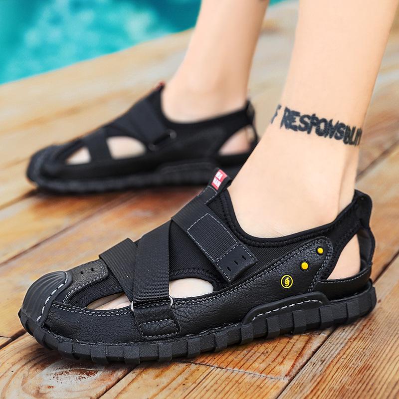 Genuine Leather Men Sandals Superior Quality Luxury Summer Shoes Men Fashion Sandalias Beach Shoes Soft Bottom Breathable Ui90