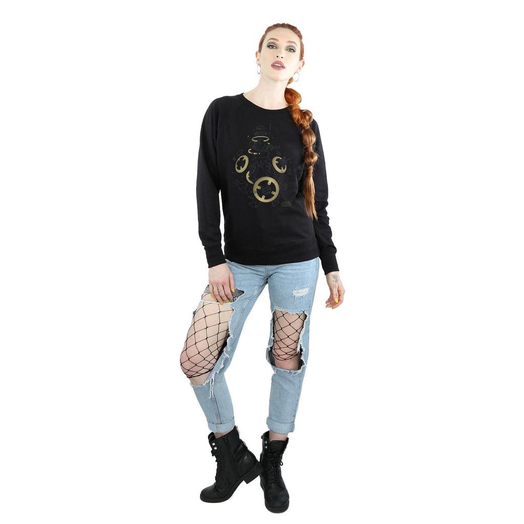 STAR WARS Womens/Ladies The Last Jedi BB-8 Deconstructed Sweatshirt