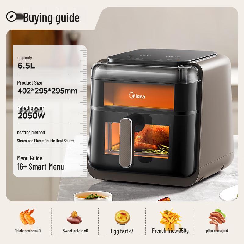 Midea Smart 6.5L Steam Roast Air Fryer CN Plug (adapter Included)