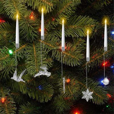 Velas de Árvore de Natal com Controlo Remoto Velas LED Sem Chama Luzes Decorativas 6 Peças Decorações de Natal para Feriado Interior