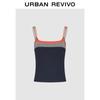 UR 2025 Women's Colorblock Silk Knit Crop Top