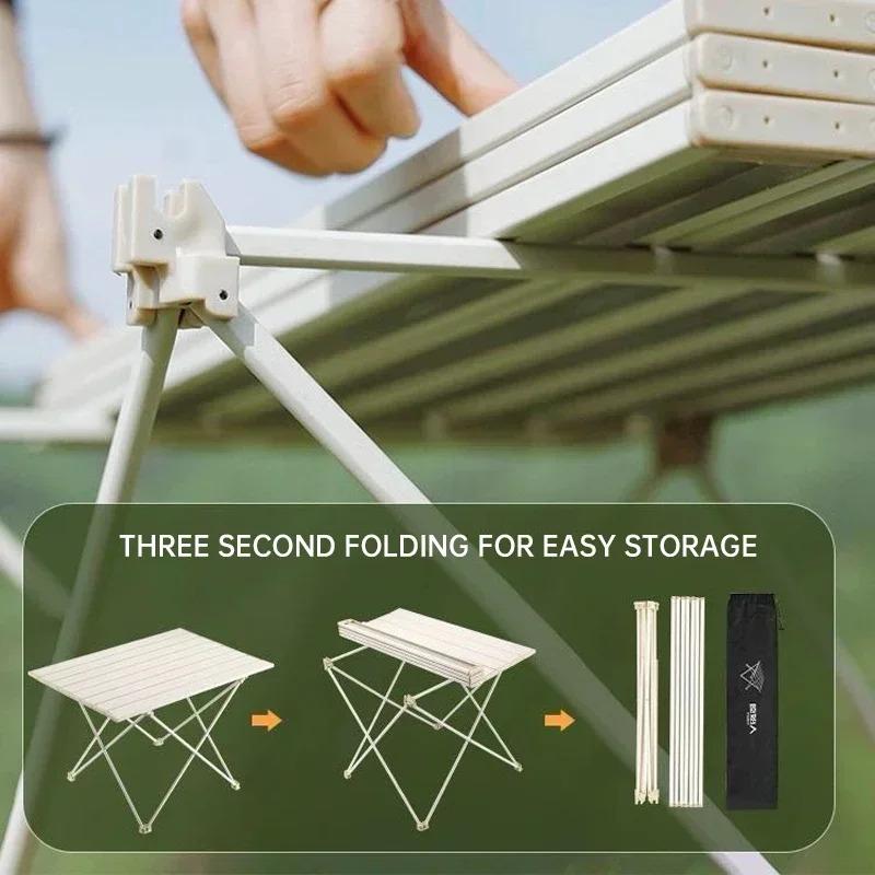 2026 NEW Ultra Light Portable Folding Table Black Camping Table High Strength Aluminum Alloy Garden Party Picnic Barbecue Table