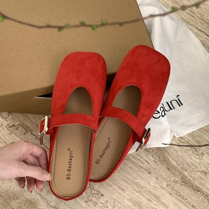 

Bailamos Brand Женские тапочки Сандалии с квадратным носком Мюли Тапочки Слайды Женские Простые тапочки Удобные Офисные туфли-мюли Muje 40 красный