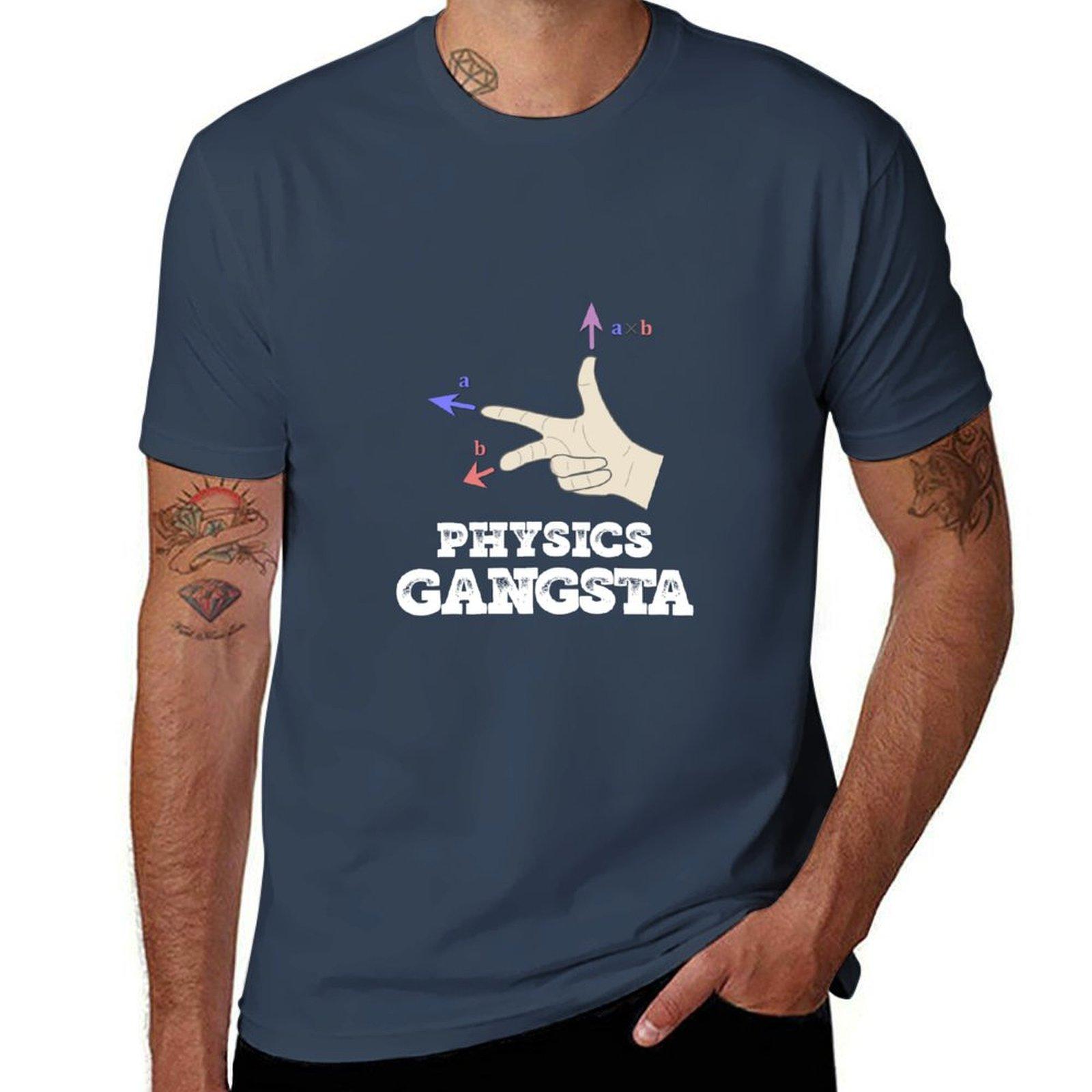 Physics Gangsta Design Funny Physics Distressed Graphic Tshirt Summer Sports Quick Dry Tshirt S