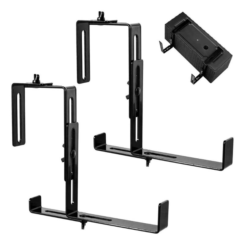 2Pcs Planter Brackets Adjustable Flower Box Brackets Window Box Brackets Outdoor Planter Hook for Fence Garden