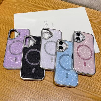 Applicable To IPhone16proMax Starry Sky Flash Powder Magnetic Phone Case Apple 15 Advanced Sense 14 Anti Fall Protection Case
