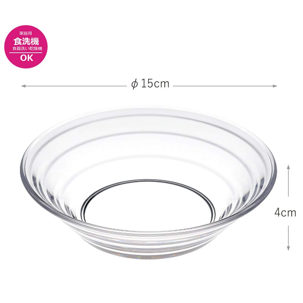 Toyo Sasaki Glass Lurak Bowl Clear Made in Dishwasher Round Small Deep Side Glass Dessert 2-Piece Set, Japan, Safe, Plate, Bowl, Bowl, Dish, Plate,