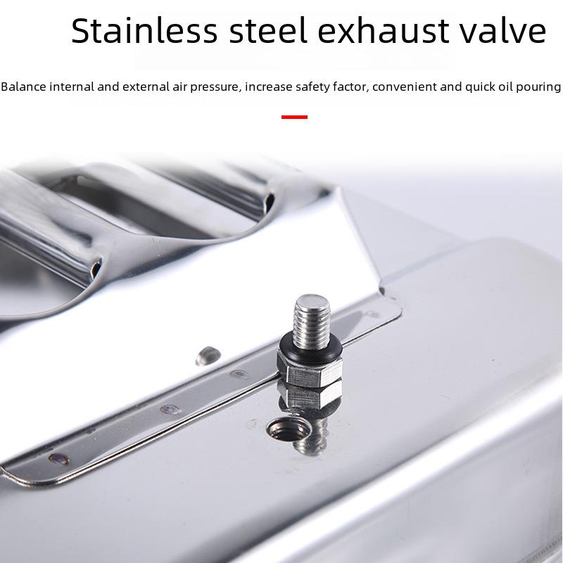 Stainless Steel Fuel Can - 304 Gasoline & Diesel, 10L/20L/30L, Thickened Portable Car Spare Tank