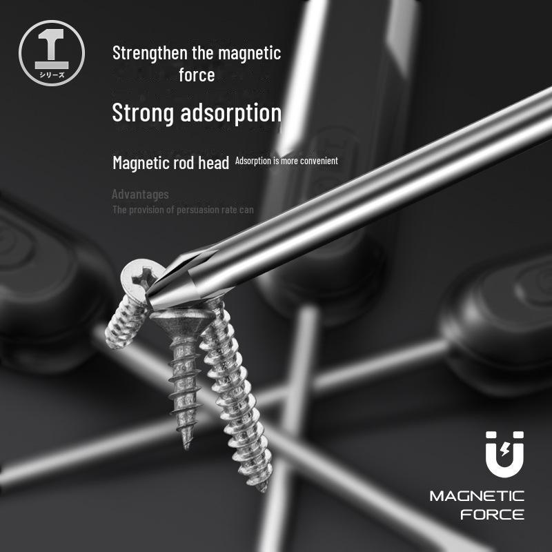 Green Forest 5MM Strong Magnetic Cross Slotted Screwdriver with Hanging Capability and Magnetic Adsorption Batch Head