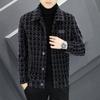 2025 Autumn/Winter Men's Trendy Fleece-Lined Plaid Wool Jacket