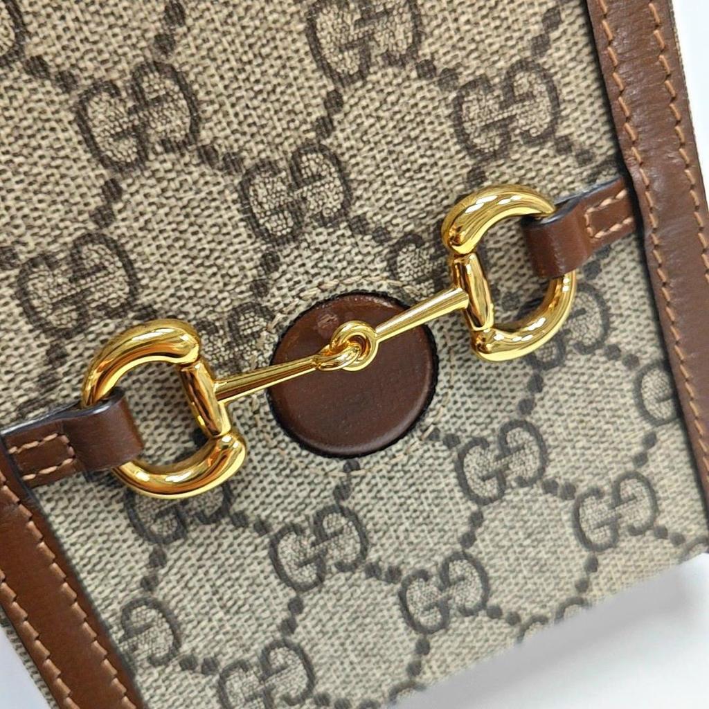 [Pre-Owned] Horsebit 1955 Logo Canvas And Leather Phone Bag - Very Good #1CIY77K
