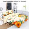 3pc Halloween Skeleton Print Chipless Holiday Bedding Set Soft and Comfortable Bedroom Dormitory Multiple Sizes Machine Washable