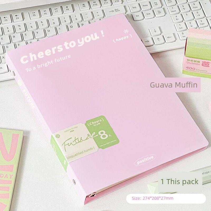 

Grade Three Class Two Macaron Contrast Color Loose Spiral Notebook Good-looking Student Removable Notebook Ins Style Notepad K Guava Muffin (60 B5 Horizontal Inner Pages)