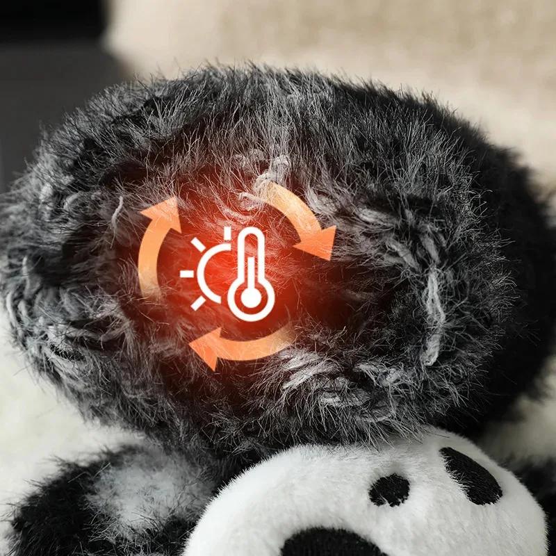 Touchscreen Panda Gloves for Women, Warm Fleece Winter Gloves with Touch Screen Fingers, Cute Animal Design Christmas Gift Idea