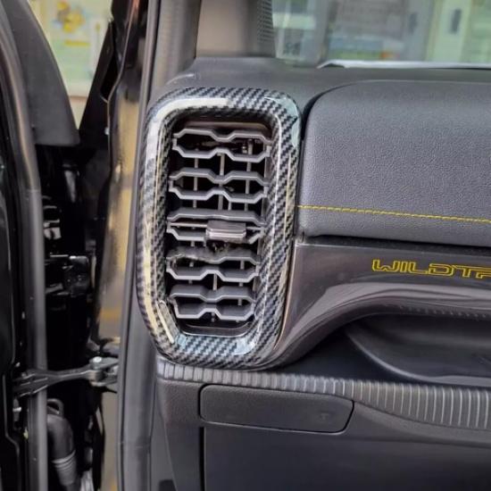 For 2024 Ford Ranger Everest Dashboard Side Air Vent Cover Trims Carbon Fiber