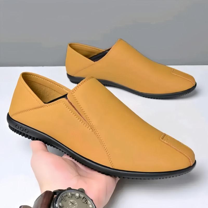 

Men s spring breathable one-pedal little white shoes business soft-soled driving leather shoes black formal work shoes 38