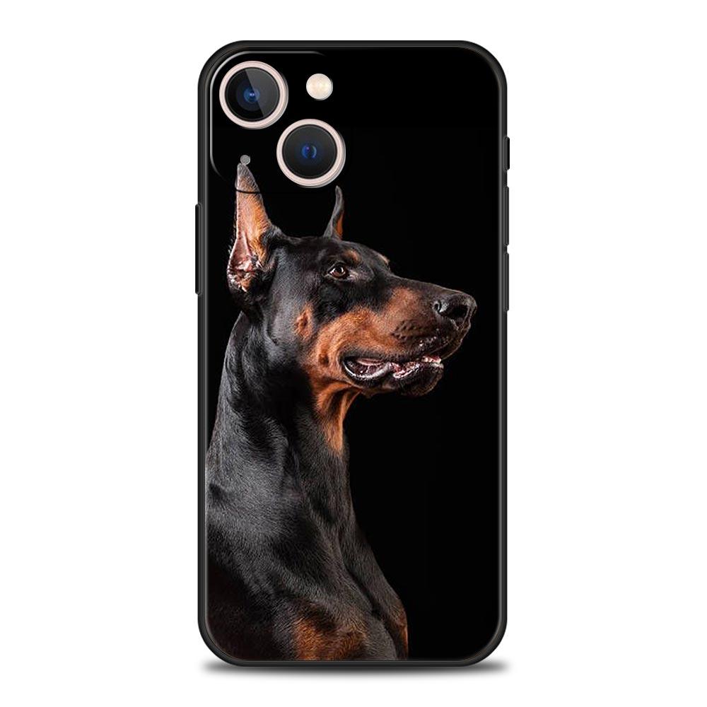 Doberman Dog Phone Case Cover for iPhone 17 16 15 14 13 12 11 Pro Max 17 Air Plus Shockproof Soft TPU Shell Fundas Capas Coque