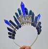 Handmade Natural White Crystal & Silver Moon Crown Headband 