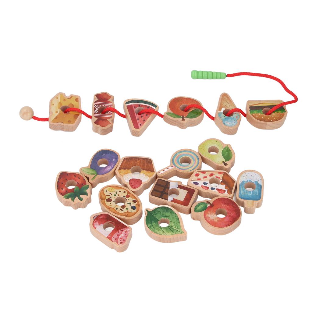 Threading Stringing Game Wooden Lacing Beads Toy Logical Thinking Early Educational Toy for Toddler