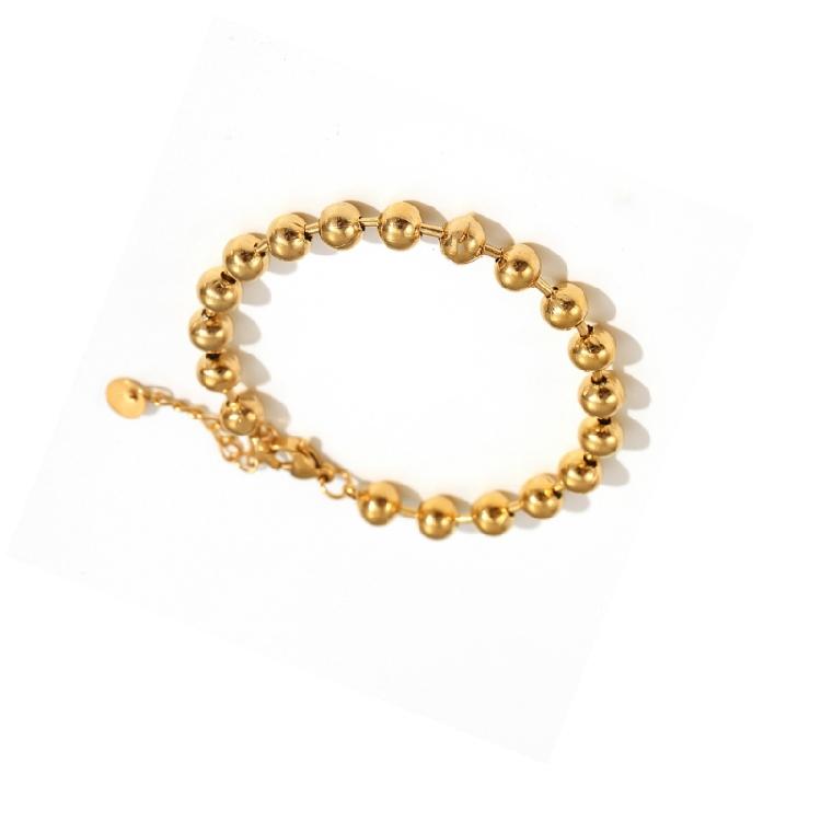 Classical Round Bead Stainless Steel Bracelet Sophisticated Wristband Jewelry For Daily Wear And Special Event