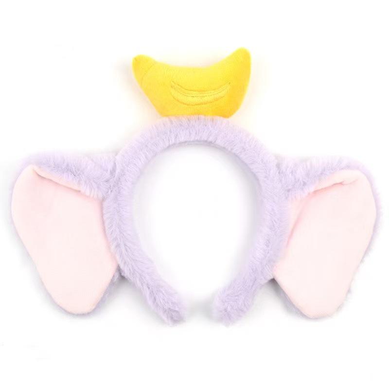Cute Dumbo Elephant Plush Headband for Makeup & Face Washing - Adorable Cartoon Ears Hair Accessory