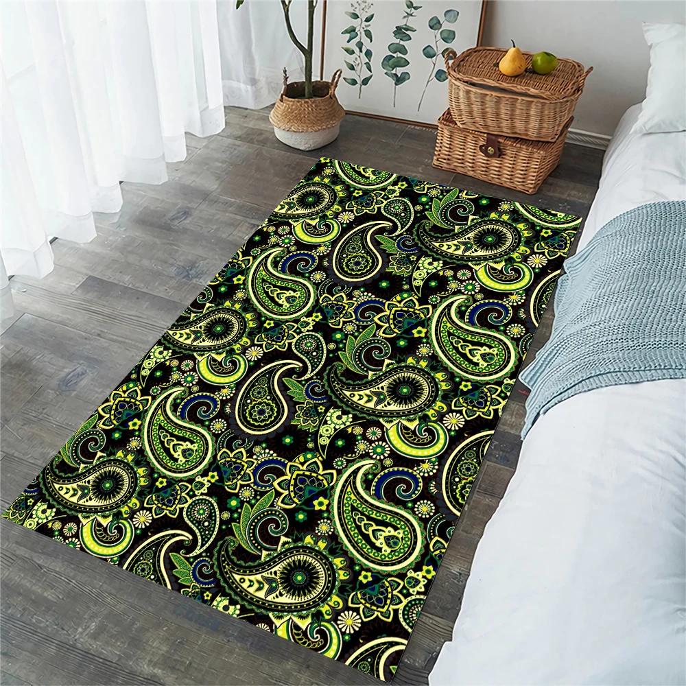 Boho Mandala Carpet Retro Floral Floor Rugs for Living Room Bedroom Balcony Decor Non-slip Kitchen Mat Exotic Flowers Doormat