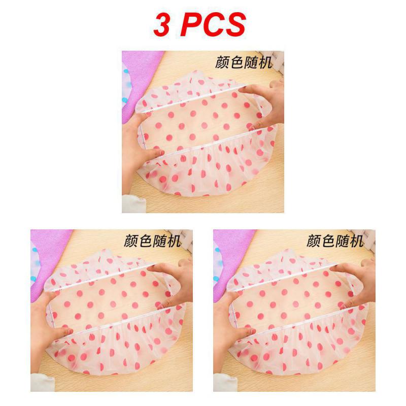 1/2/3PCS Waterproof Shower Cap for Women Bathroom Spa Salon Elastic Hair Cover Bonnet