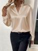 2025 Spring/Autumn Loose V-neck Shirt - Versatile, Simple, Elegant Women's Top