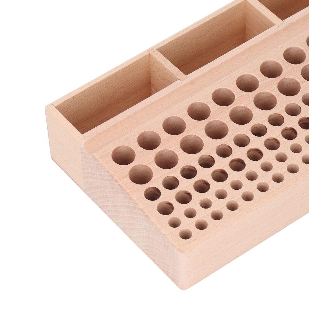 3 Slots Leather Tool Holder 98 Holes Leathercraft Storage Organizer Wooden Tool Rack Workshop Use