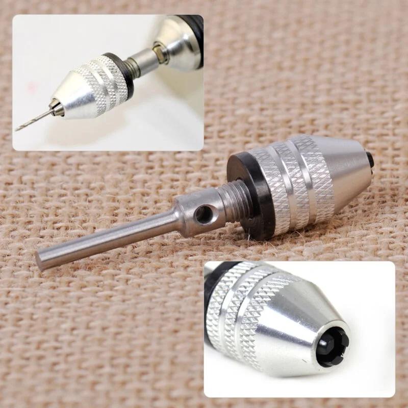 1pc Mini Keyless Drill Chuck 0.3-3.4mm Electric Drill Screwdriver Impact Driver Convertor Collets Fixture Quick Change Adaptor
