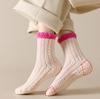Autumn Winter Coral Fleece Middle Tube Socks For Women Warm Thicken Home Floor Socks Candy Color Sleeping Socks Lady Towel Socks