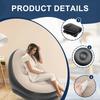 Portable Inflatable Lazy Chair PVC Air Couch Sofa with Foot Pad & Repair Patches Ergonomic Blow Up Lounger Chair for Living Room