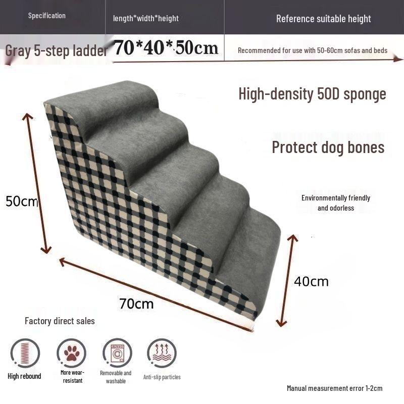 Pet Climbing Ladder: Removable, Washable Dog Bed Stairs for Teddy