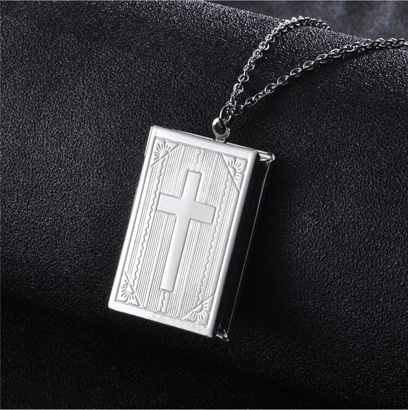 Locket Necklace For Men Women Cross Bible Shape Stainless Steel Pendant Romantic Love Necklace Gift Buy From 3 On Joom E Commerce Platform