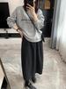 Elegant High-Waisted A-line Midi Skirt for Autumn/Winter - Versatile Wool Blend, Bud-Shaped and Slimming Design for Women