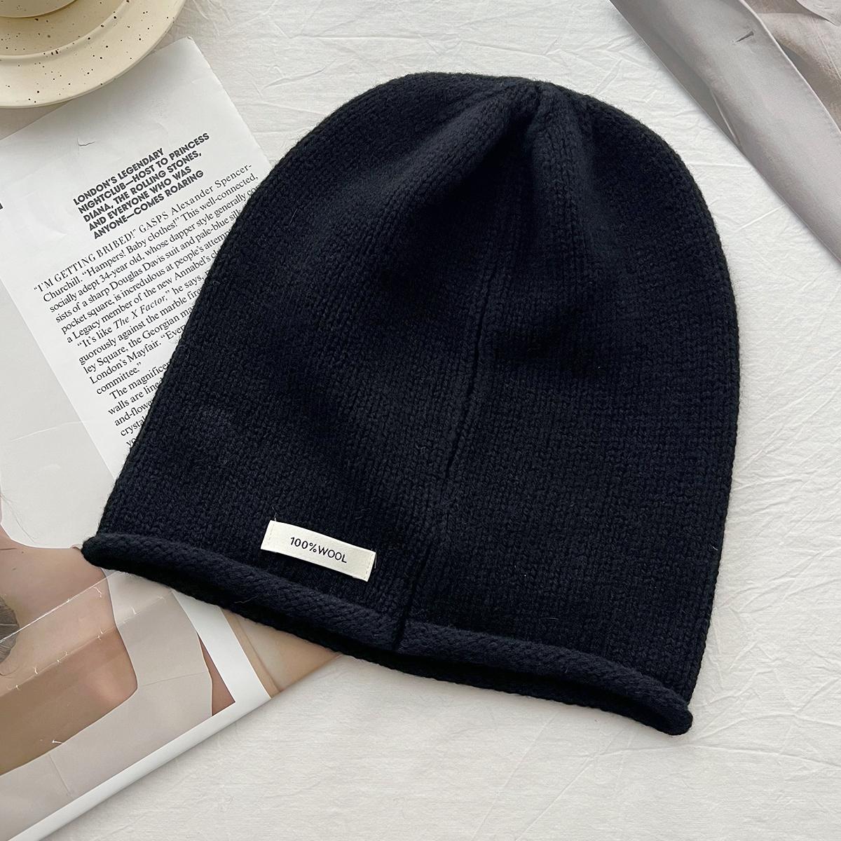 Однотонная вязаная шапка-бини Зимняя теплая женская шерстяная шапка Разноцветные шапки-бини Мягкая эластичная шапка Спортивный берет Горо