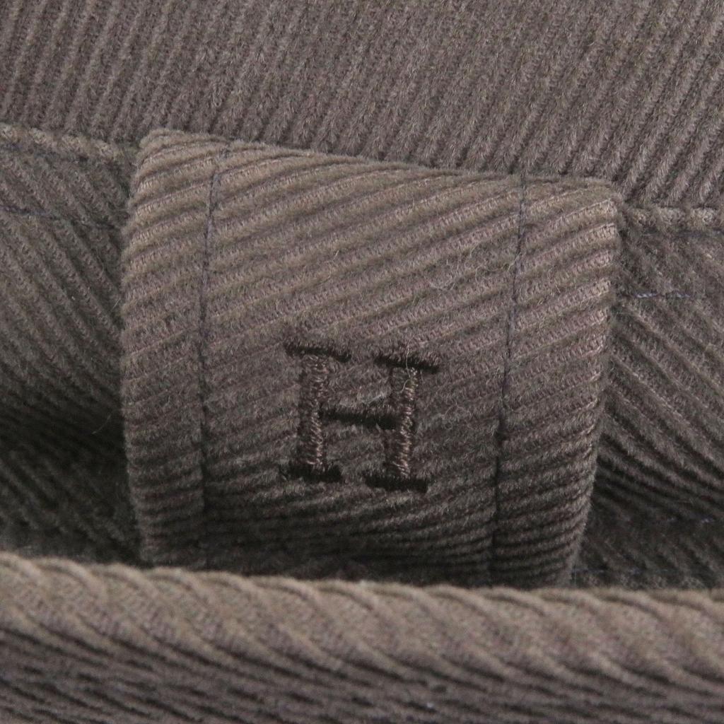 Świetny kapelusz HERMES H haftowane logo kapelusz sztruksowy brązowy bawełna męski 57 Używany