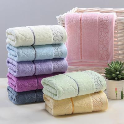 T222A Cheap Wholesale Price Jacquard Champagne Lilac Light Green Blue Hot Pink Hand Towel Face Towel