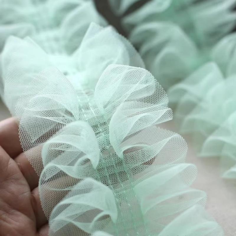 HOT Central Pleated Fluffy Edge Color Lace DIY Children's Cake Skirt Sofa Cover Curtain Trim Sewing Accessories Factory Supply