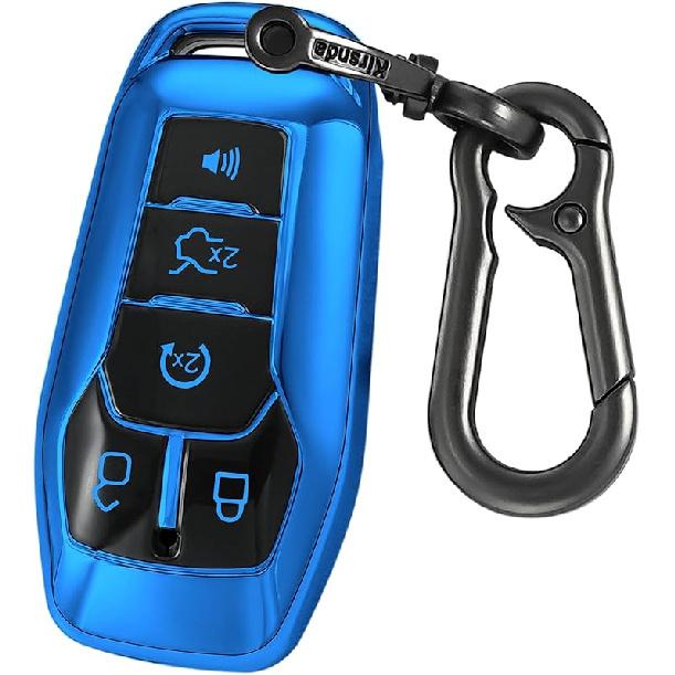 For Ford And For Lincoln Key Fob Cover Case,With Keychain Fit Explorer Mustang Edge Fusion MKZ MKC Smart Remote Vehicle Accessories,Soft TPU Key