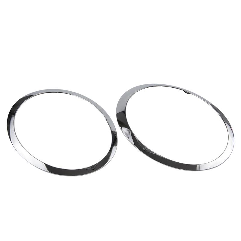 1 Pair Chrome Car Front Headlight Trim Bezel Ring Cover Decor Lamp Frame Kit For BMW Mini Cooper R55 R56 R57 R58 R59 2007-2015