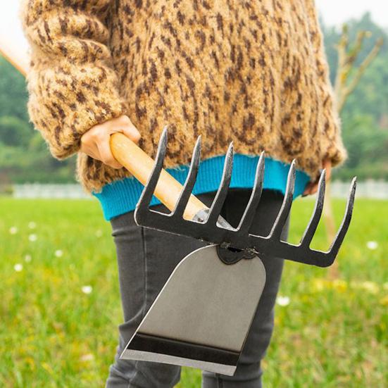 Yousheng 2-in-1 Weeding Rake Garden Hoe And Rake Heavy Duty Hand Weeder Gardening Hoe for Weeding Soil Loosening Landscaping