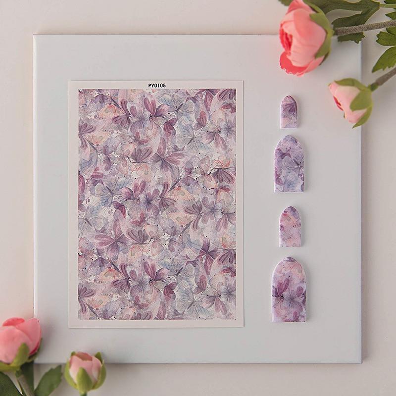 Butterfly Painted Pattern Polymer Clay Watercolor Transfer Paper Water-soluble Disposable Sticker Earring Jewelry Pottery Making