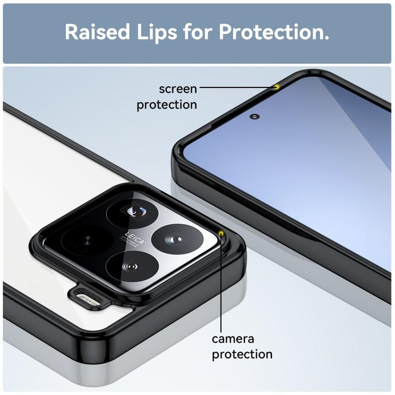 For Xiaomi 15 Pro Phone Case WANLONFENG XC Series TPU Acrylic Cover with Tempered Glass (Big Lens Hole)