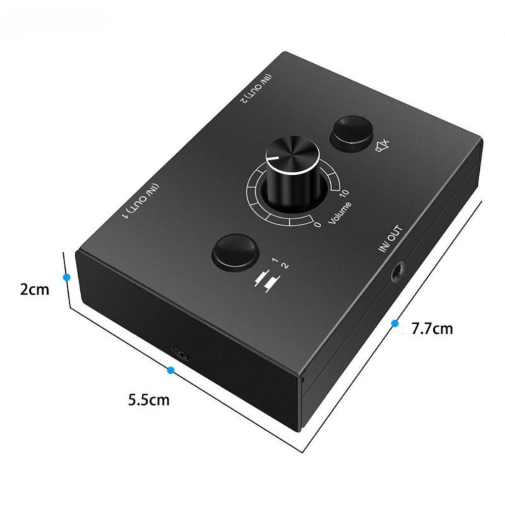4 Way/2 Way Stereo Audio Switcher 2x1/1x2 4x1/1x4 with Mute Button Mini Headphone Switcher 3.5mm Portable
