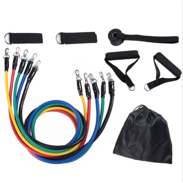 

11 Pcs / Set Résistance Tubes Gym Fitness Workout Exercice Poignées bandes de yoga