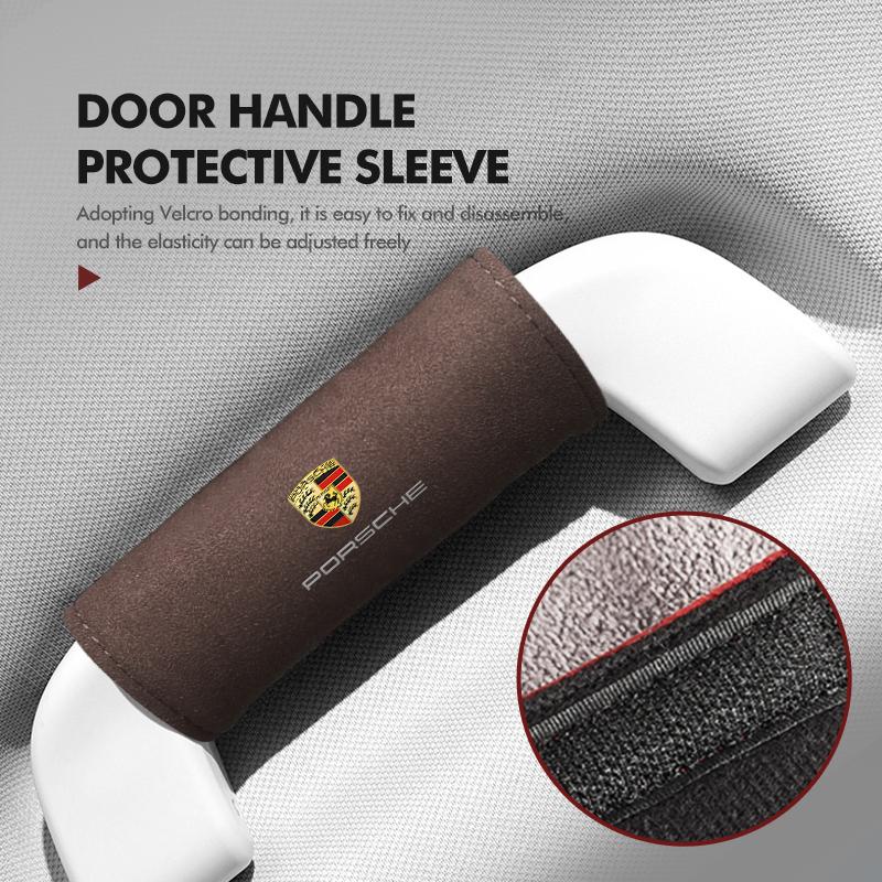 For Porsche 2PCS Universal Car Roof Handle Armrest Protection Accessories Macan Cayman 911 918 996 997 991 968 Carrera-GT